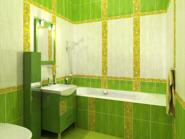 Ванная комната в зелёном цвете
