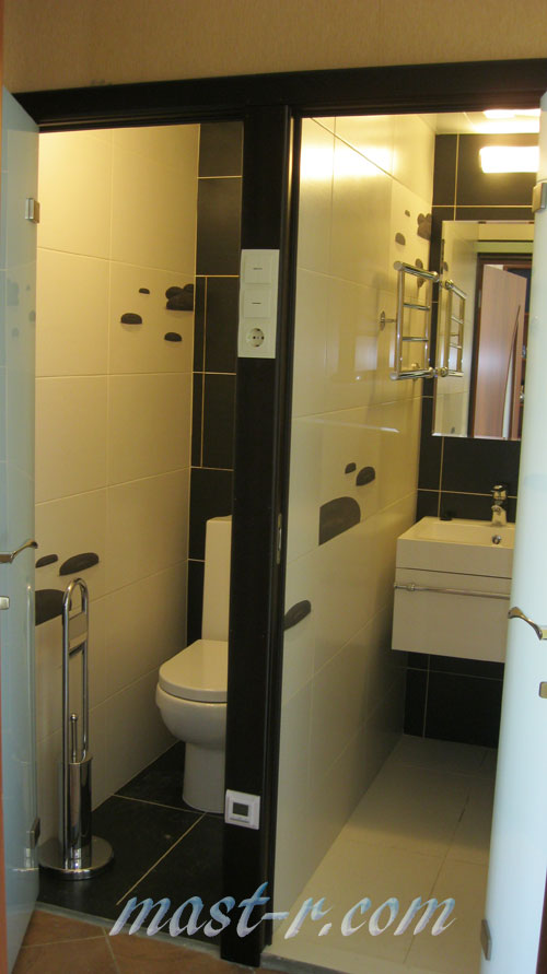 дизайн ванной комнаты пример визуального расширения пространства