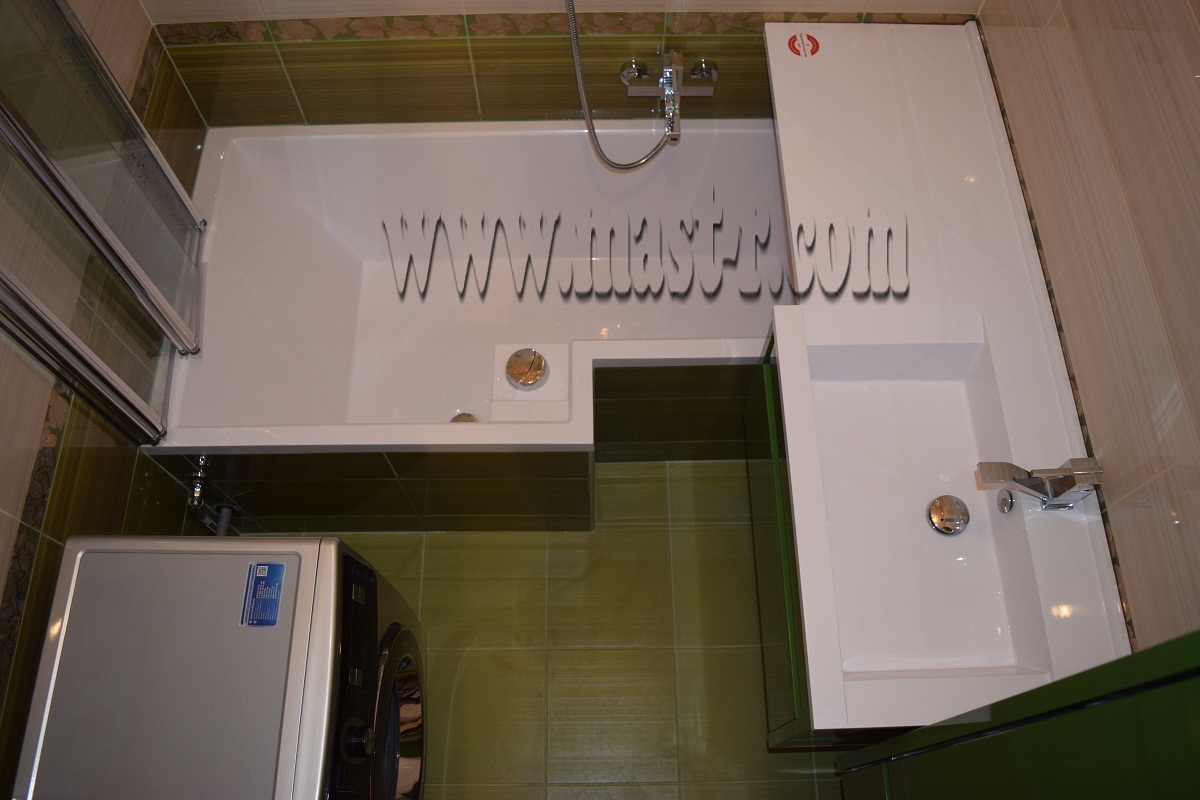 ремонт ванной комнаты 170х170 «под ключ»