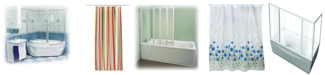 шторы для ванной комнаты виниловые, алюминиевые, пластиковые